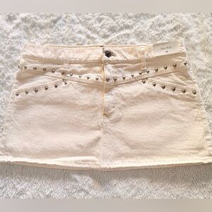 Abercrombie & Fitch Cream Studded Mini Skirt